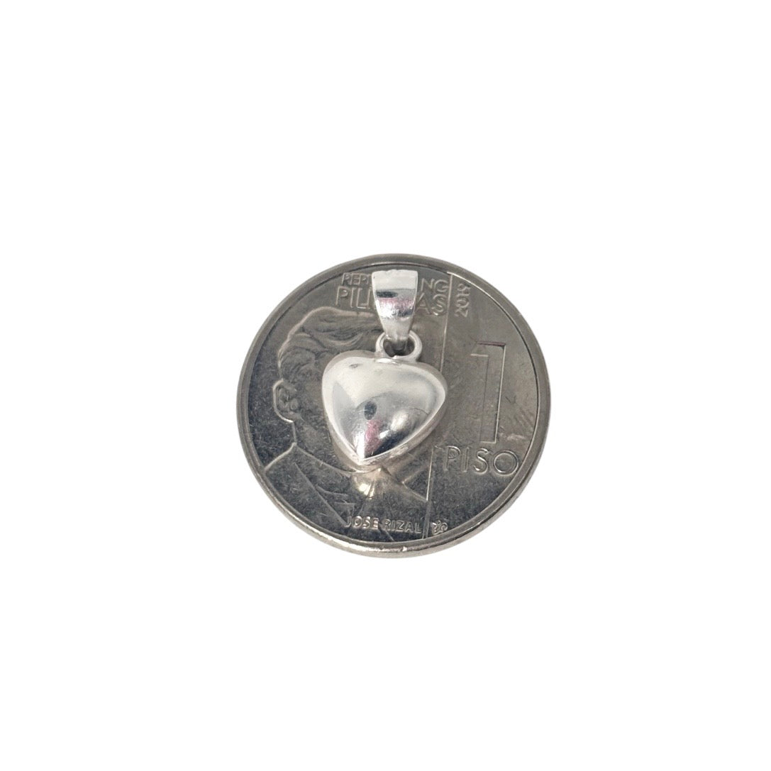 92.5 Sterling Silver - Puffed Heart Pendant