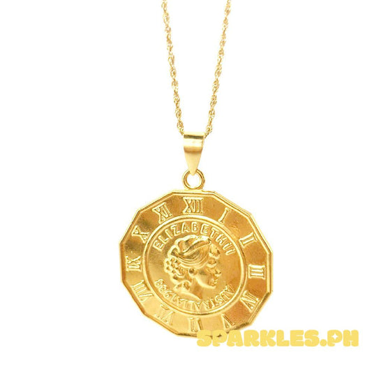 18k Saudi Gold Set Clock Elizabeth+ Rope Chain 24"