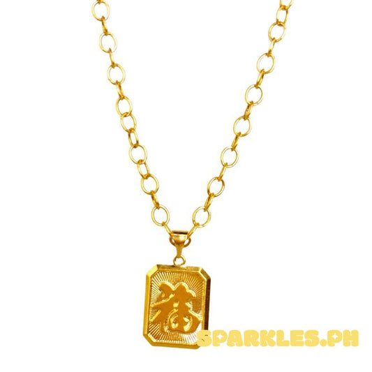 18k Saudi Gold Set Tag Pendant + Big Tauco Chain 18”