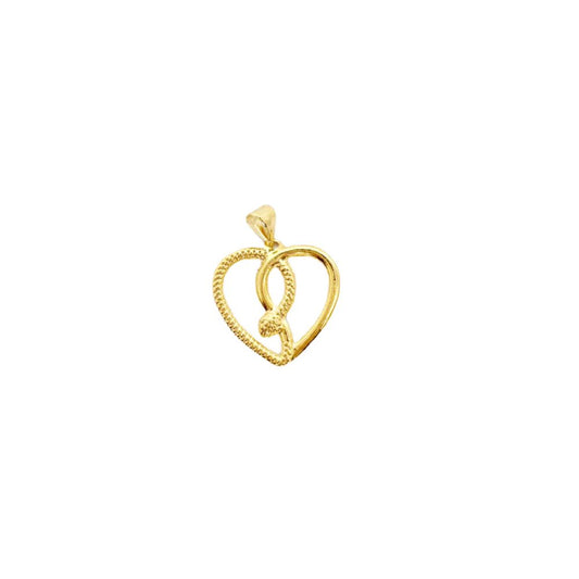 18k Saudi Gold Eternal Heart Pendant - SKU-YEVUBYS4