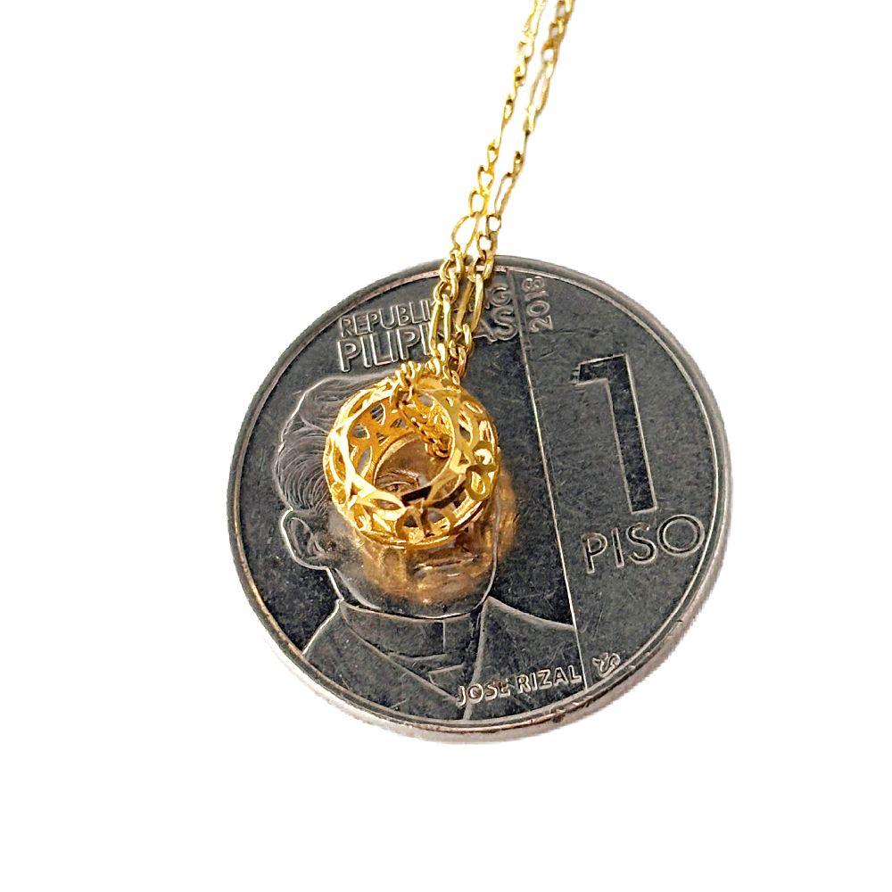 18k Saudi Gold Money Catcher Ball + Figaru Chain 16"