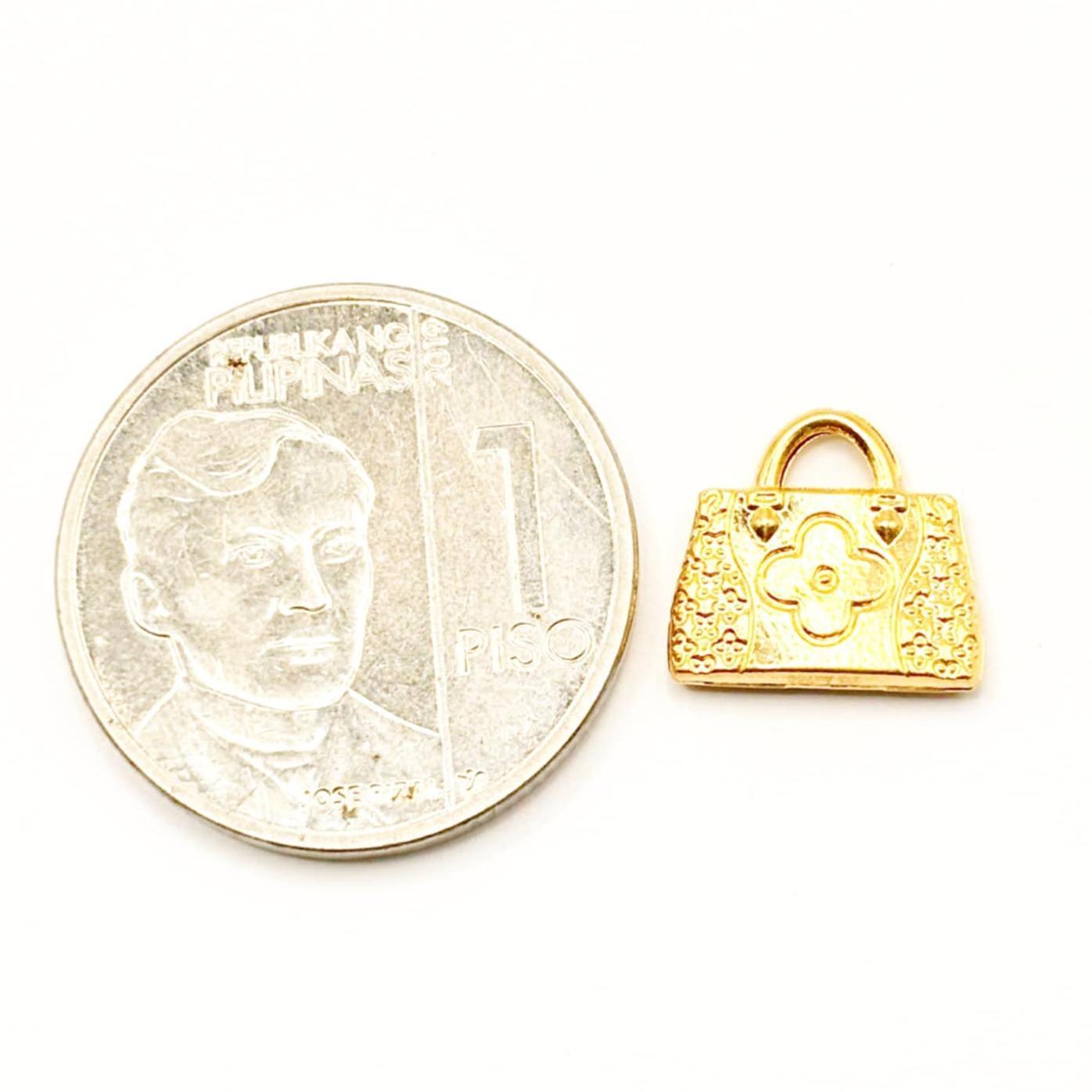 18k Saudi Gold Designer Bag Pendant - SKU-K21G7VT0