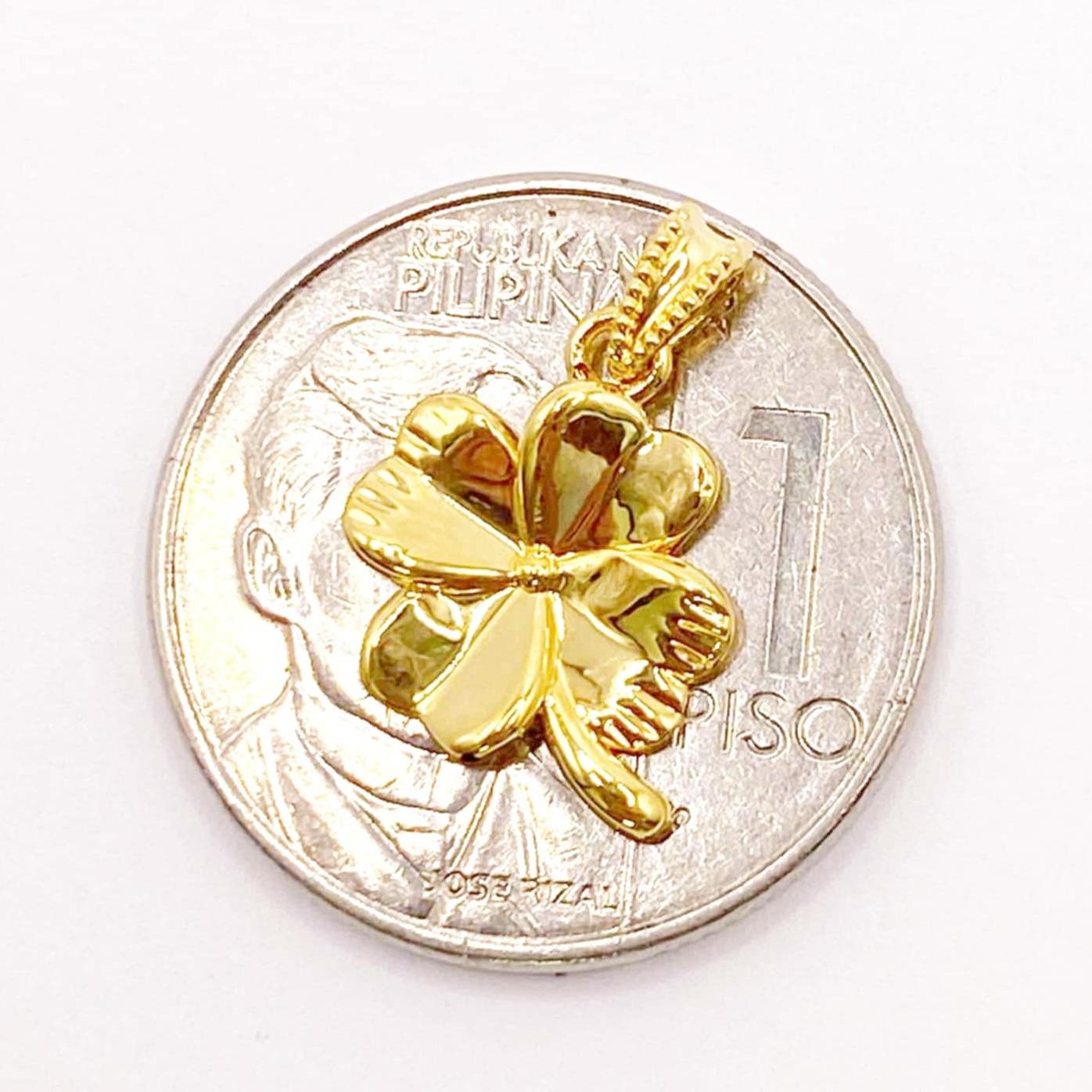18k Saudi Gold Chic Clover AMPAW Pendant - SKU-SM65QIHL