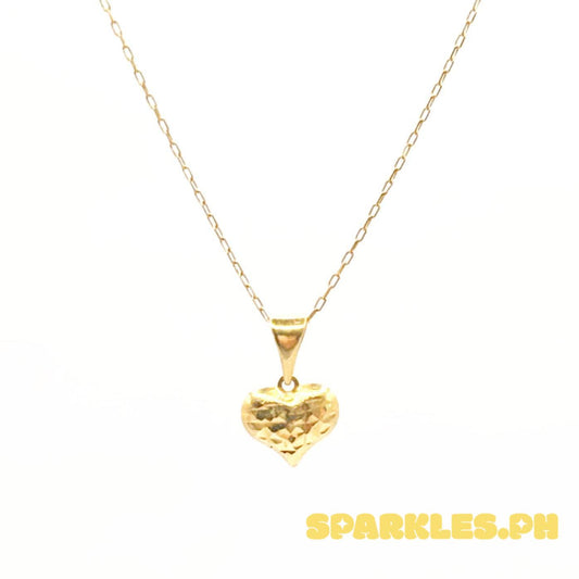 18k Saudi Gold Set Mini Diacut Heart Open Back + Karkar 18"