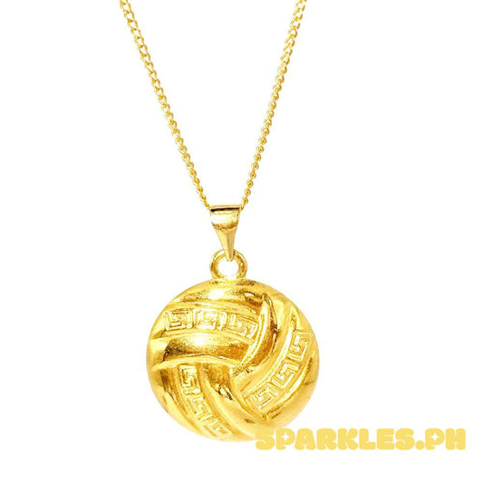 18k Saudi Gold Set Fenfen Circle + Cadena Chain 16"