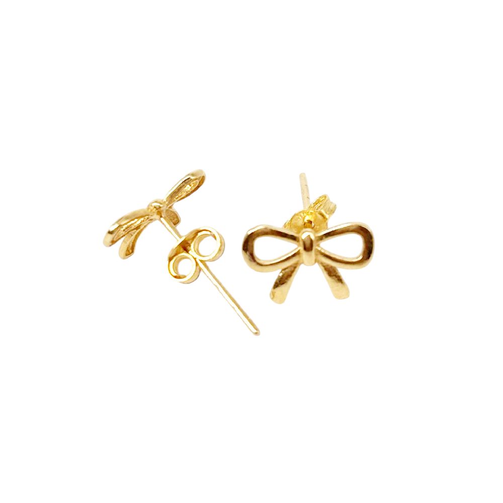 18k Saudi Gold Ribbon Earring - SKU-RYP3RR48