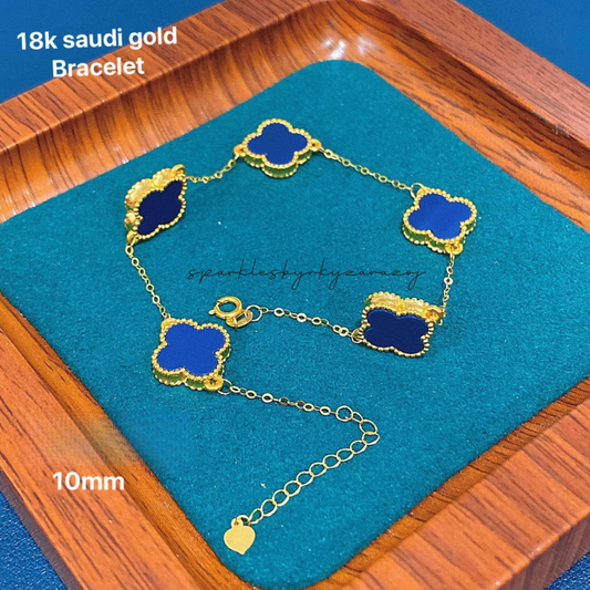 10mm Station Bracelet VCA Ampaw 18k Saudi Gold
