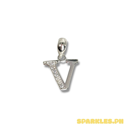 MT - 92.5 Sterling Silver - Letter V Pendant