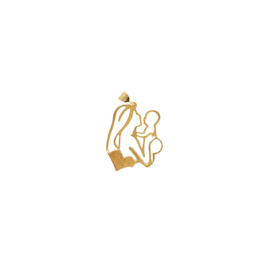 18k Saudi Gold Open Mary & Child Pendant - SKU-JWAZE5AS