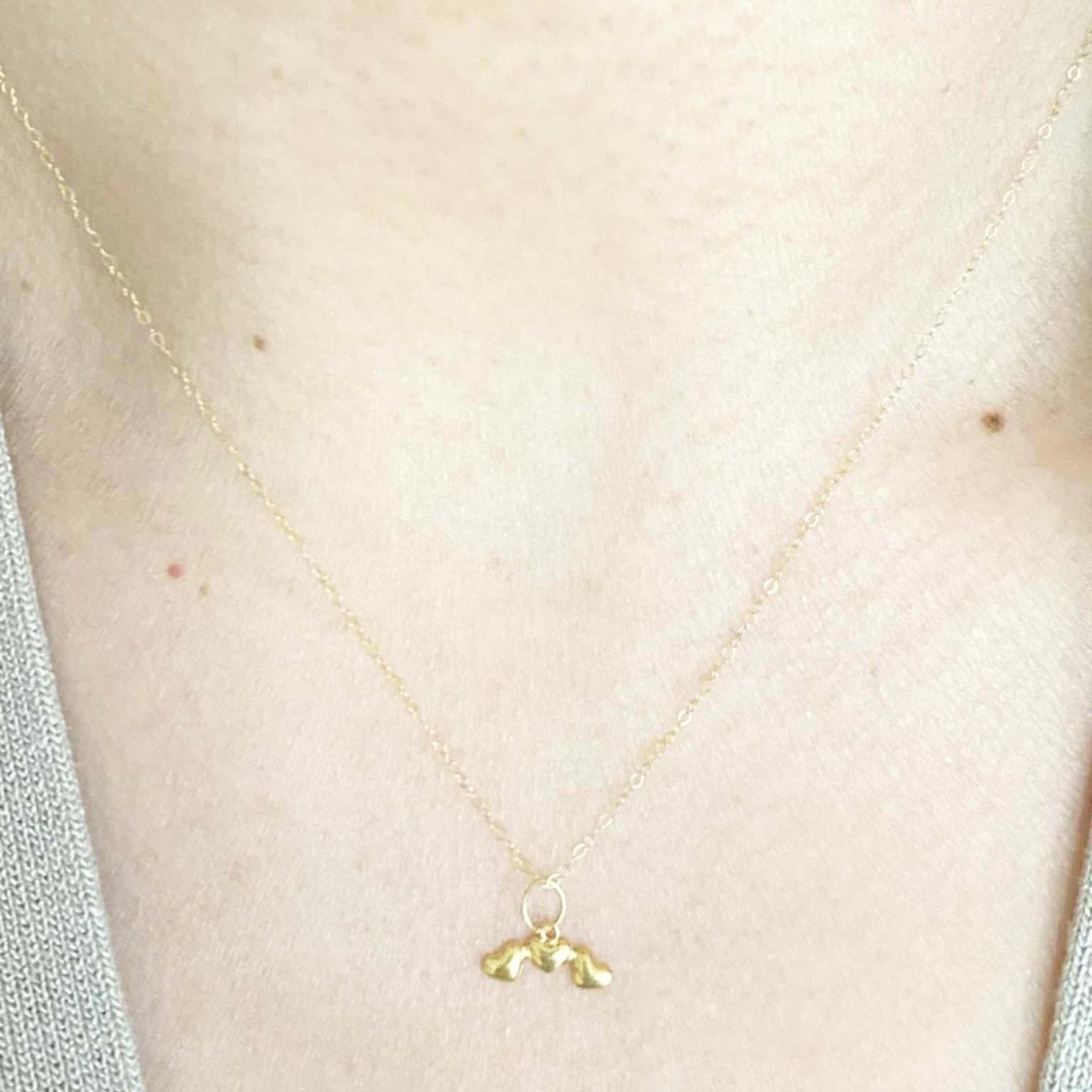18k Saudi Gold Set Heart Trio + Tauco Chain lv1