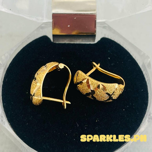 18k Saudi Gold Diacut Zigzag Earrings - SKU-1U25N2LQ