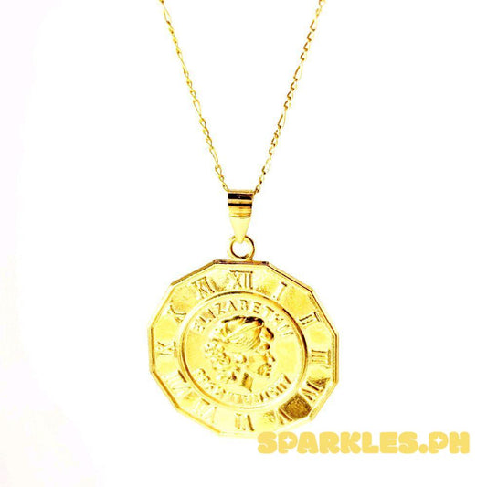 18k Saudi Gold Set Clock Elizabeth + Figaru Chain 18"