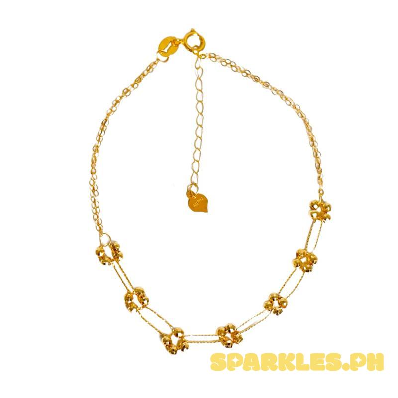 18k Saudi Gold Bead Knot Bracelet -SKU-N10J62DZ