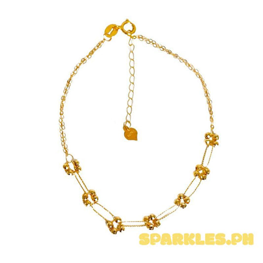 18k Saudi Gold Bead Knot Bracelet -SKU-N10J62DZ