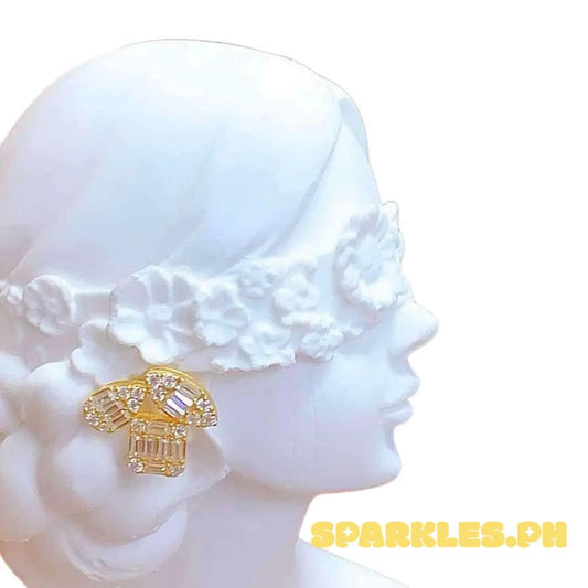 Triple Moisa Earrings ala Heart 18k gold