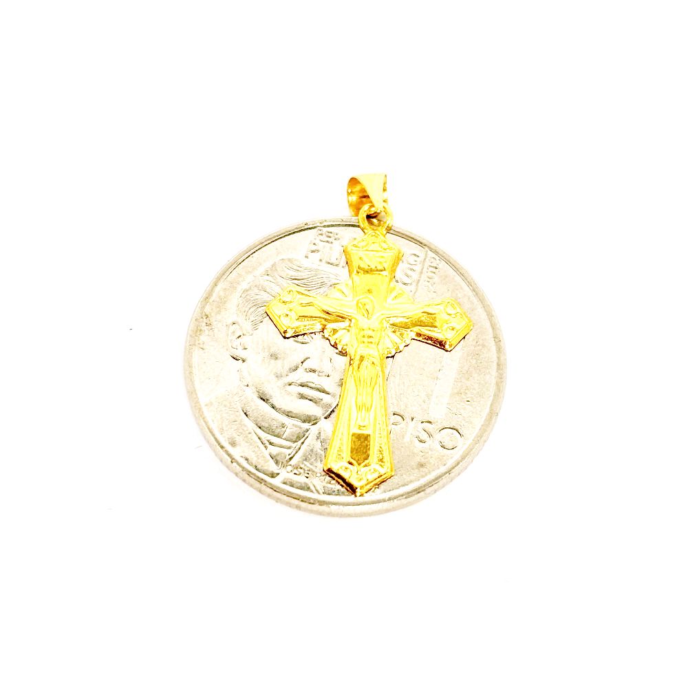 18k Saudi Gold Crown Cross Pendant - SKU-53 GQAXS7