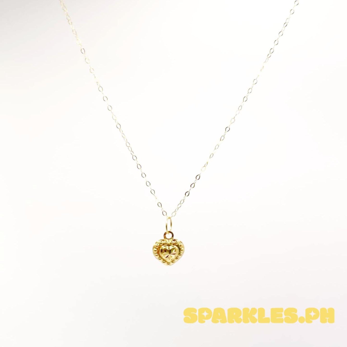 18k Saudi Gold Set Carved Heart Open Back + Tauco Chain lv1