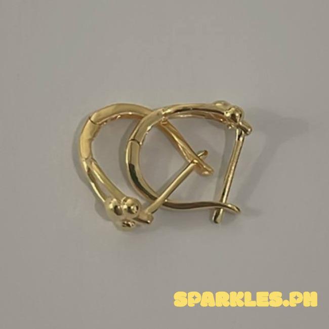 18k Saudi Gold U-Bar Clip Earring - SKU-258NU1Q1