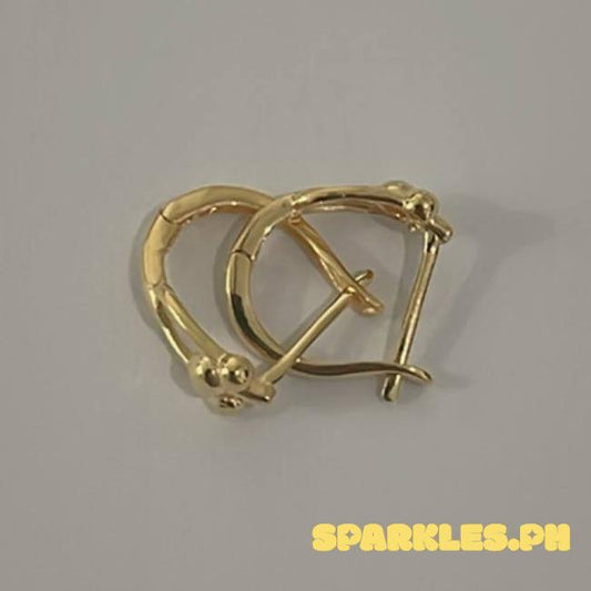 18k Saudi Gold U-Bar Clip Earring - SKU-258NU1Q1