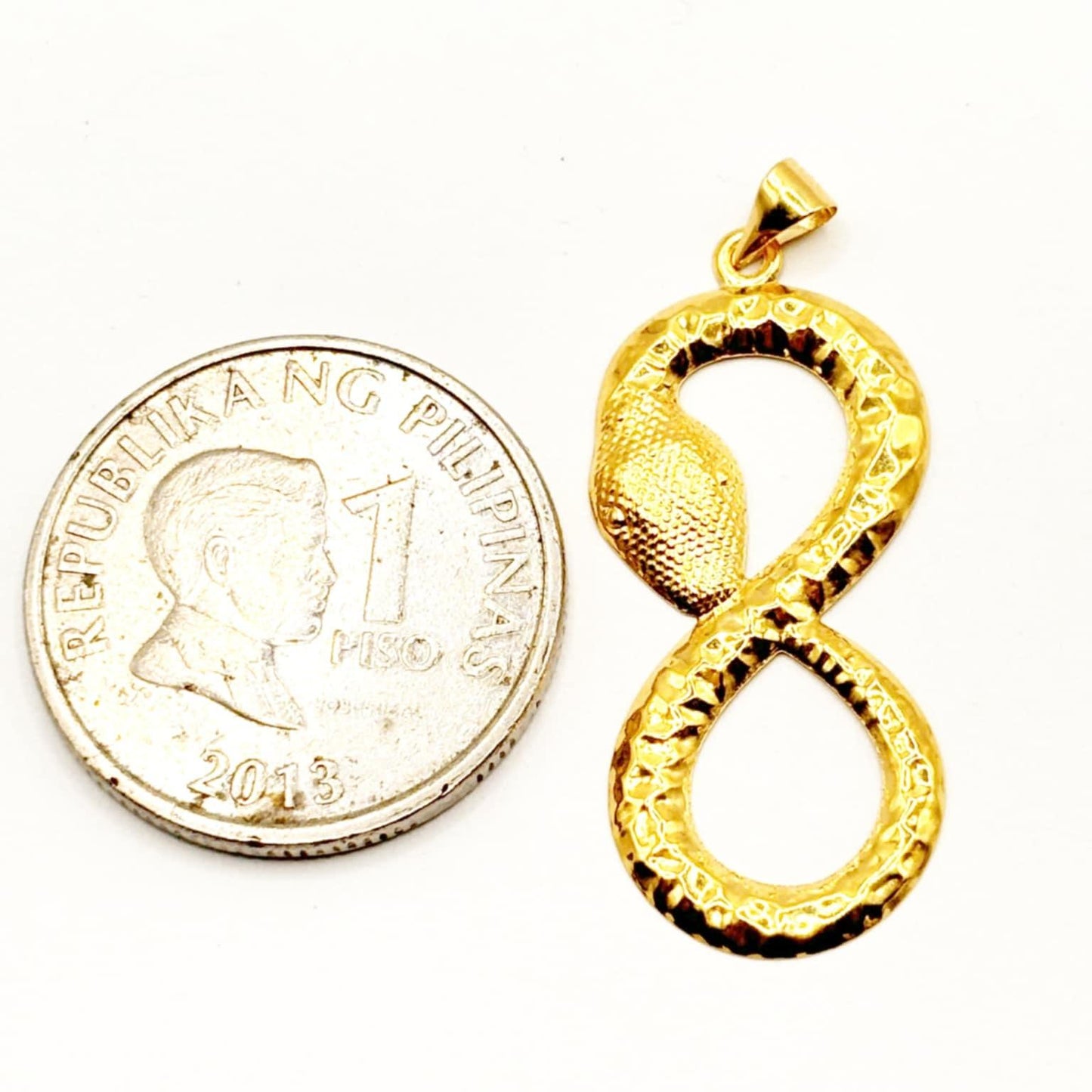 18k Saudi Gold Infinity Snake Pendant - SKU-9OR9DS2P