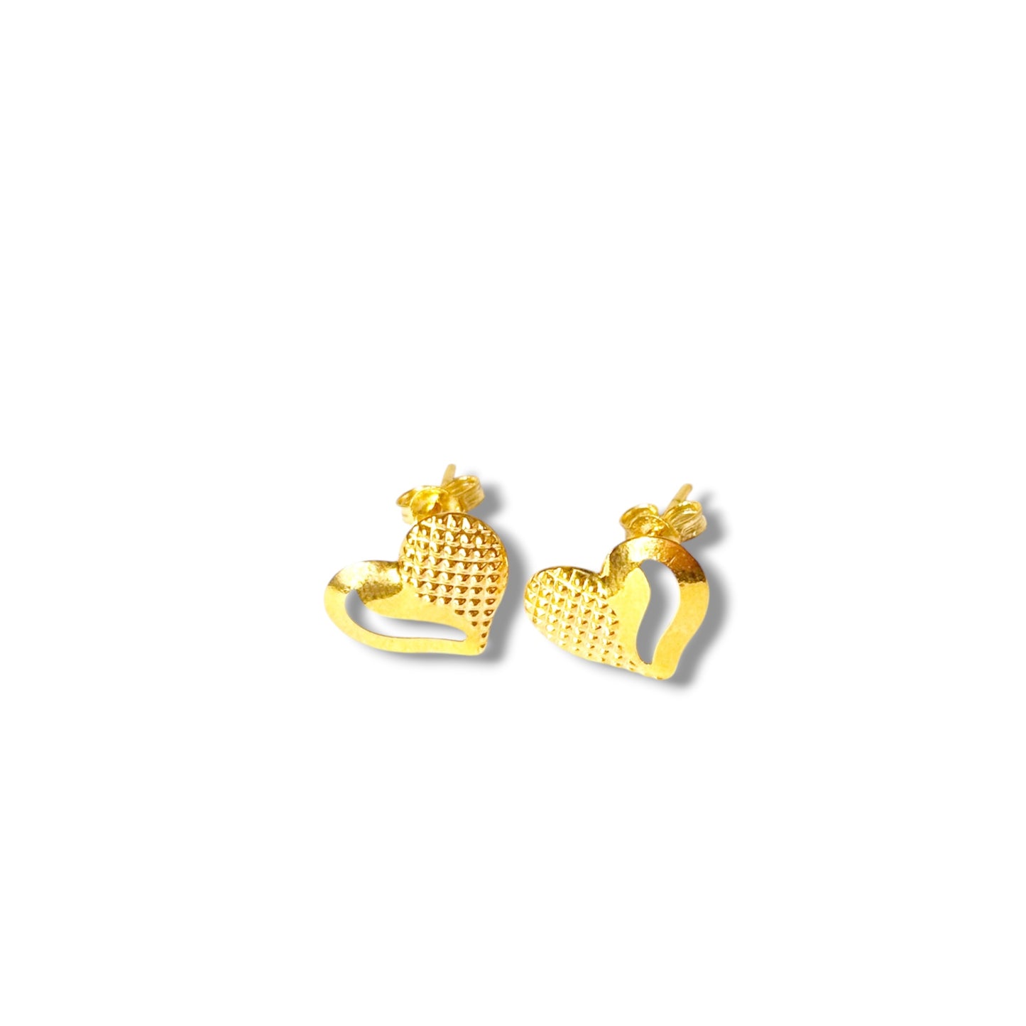 18k Saudi Gold Broken Heart Earrings