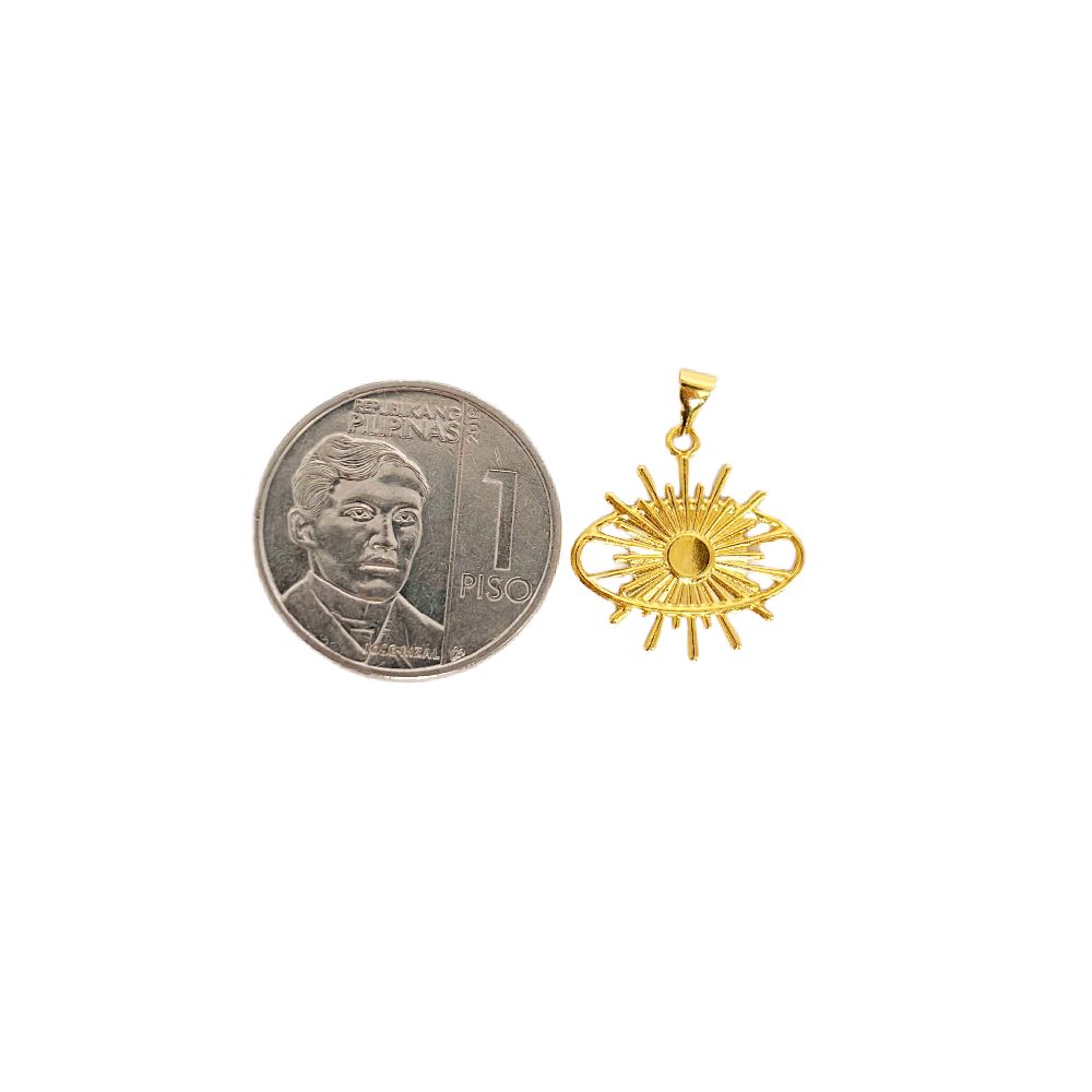 18k Saudi Gold Set Sunburst + Micro Paperclip Makapal 20"