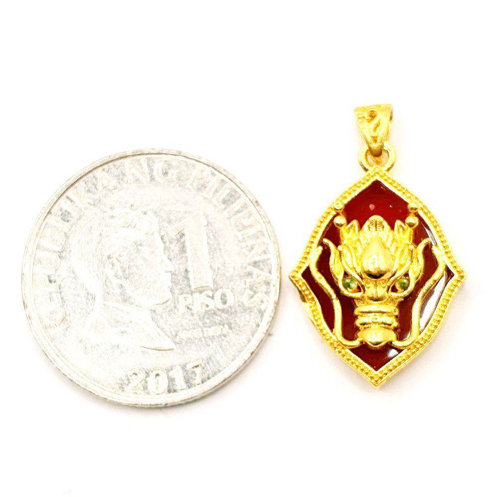 AMPAW/HOLLOW 18k Saudi Gold Dragon Shield  Pendant - SKU UFX35JOP