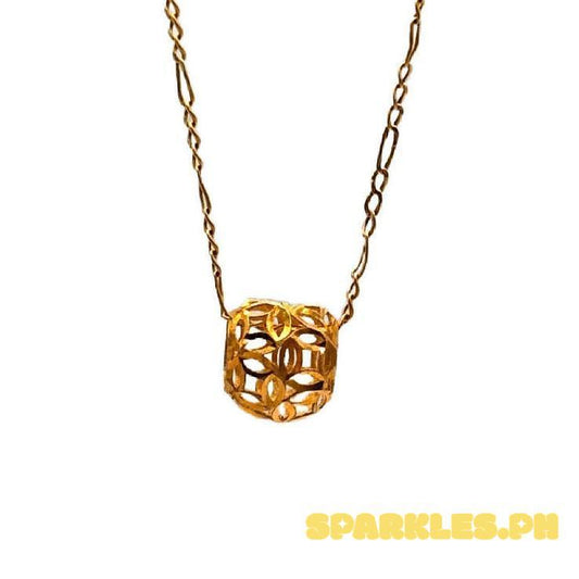 18k Saudi Gold Set Money Catcher Ball + Figaru Chain