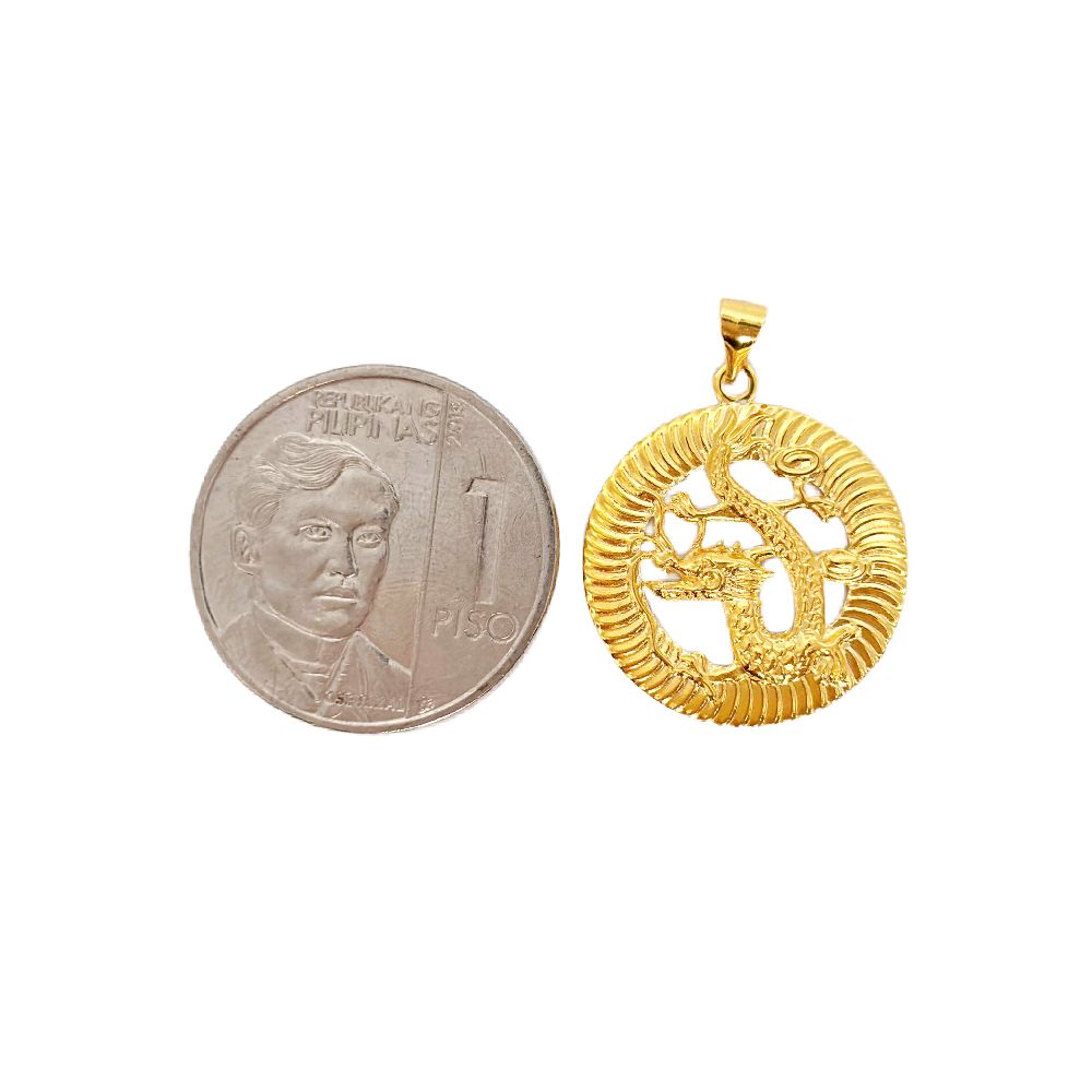 18k Saudi Gold Set Round Dragon + Micro Paperclip Makapal 22"