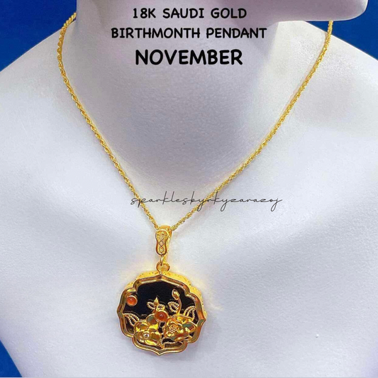 November Birthmonth Pendant 18k Saudi Gold