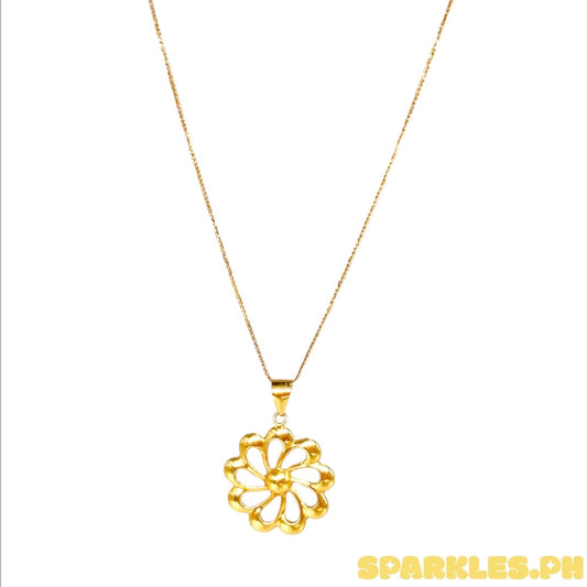 FOXTAIL 20'' + 18k Saudi Gold Turbine Flower Pendant