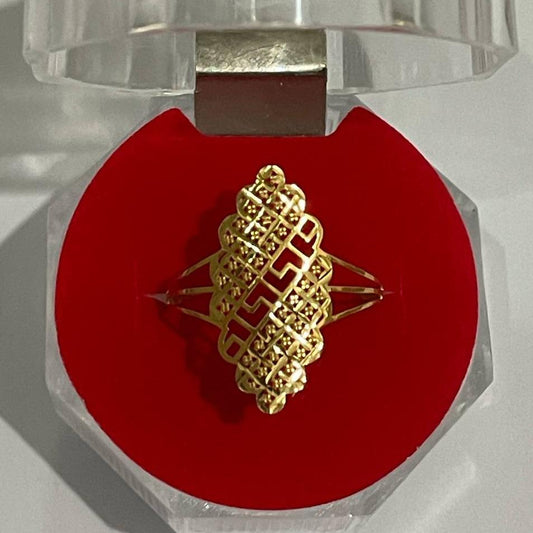 18k Saudi Gold Fenfen Greek Ring - SKU-AVPIWEMH