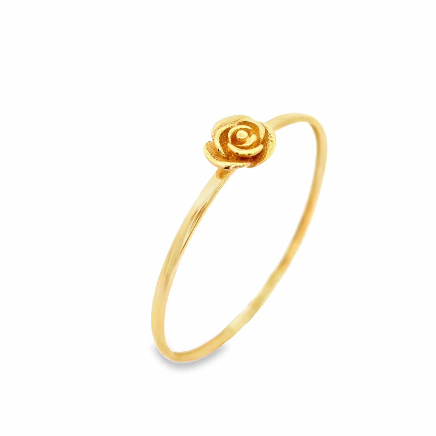 18k Saudi Gold Rose Ring Solid Pawnable - SKU-39IFB3YG