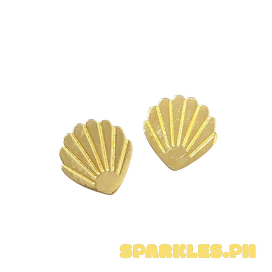 18k Saudi Gold Pearly Shell Earring