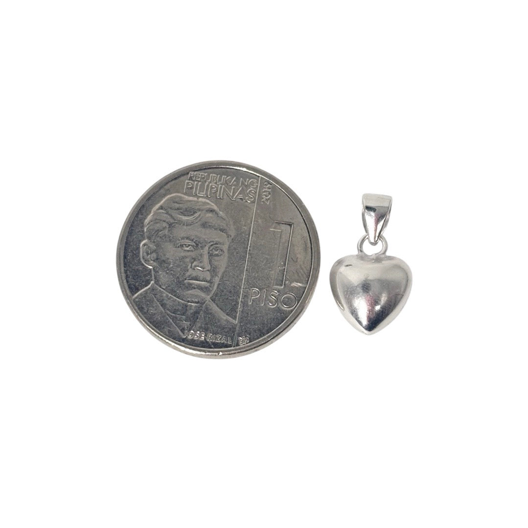 92.5 Sterling Silver - Puffed Heart Pendant