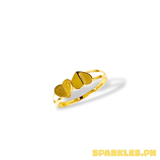 MT - 18k Saudi Gold Heart Loop Ring Size 8