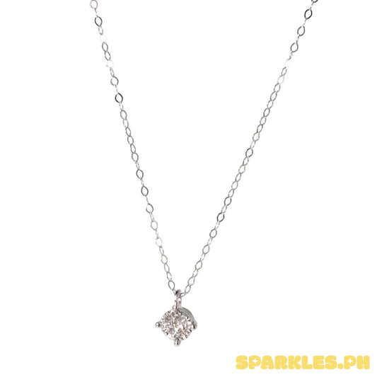 18k Natural Diamond - White Gold Luna Spark Necklace
