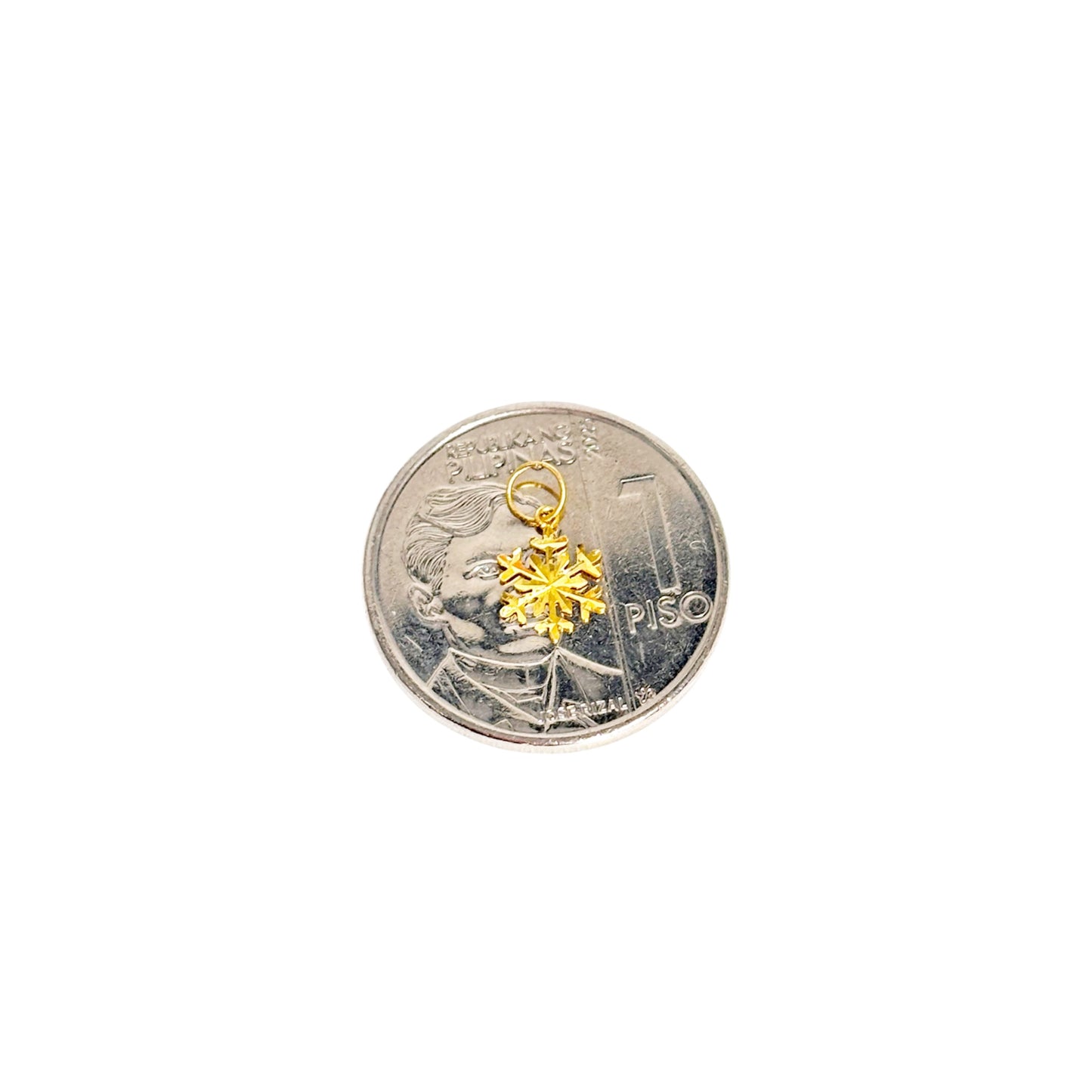 18k Saudi Gold 5mm Snow Flakes Pendant .09 grams - SKU-U3TKJJCC