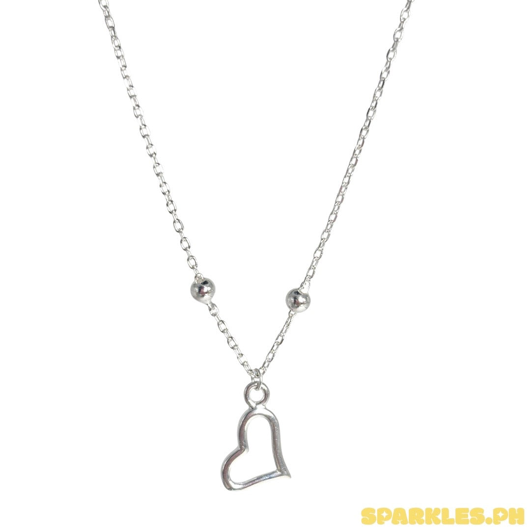 MT - 92.5 Sterling Silver - Open Heart Necklace