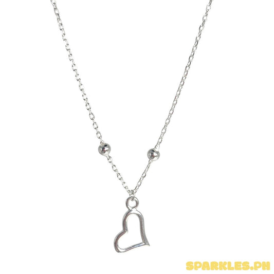 MT - 92.5 Sterling Silver - Open Heart Necklace