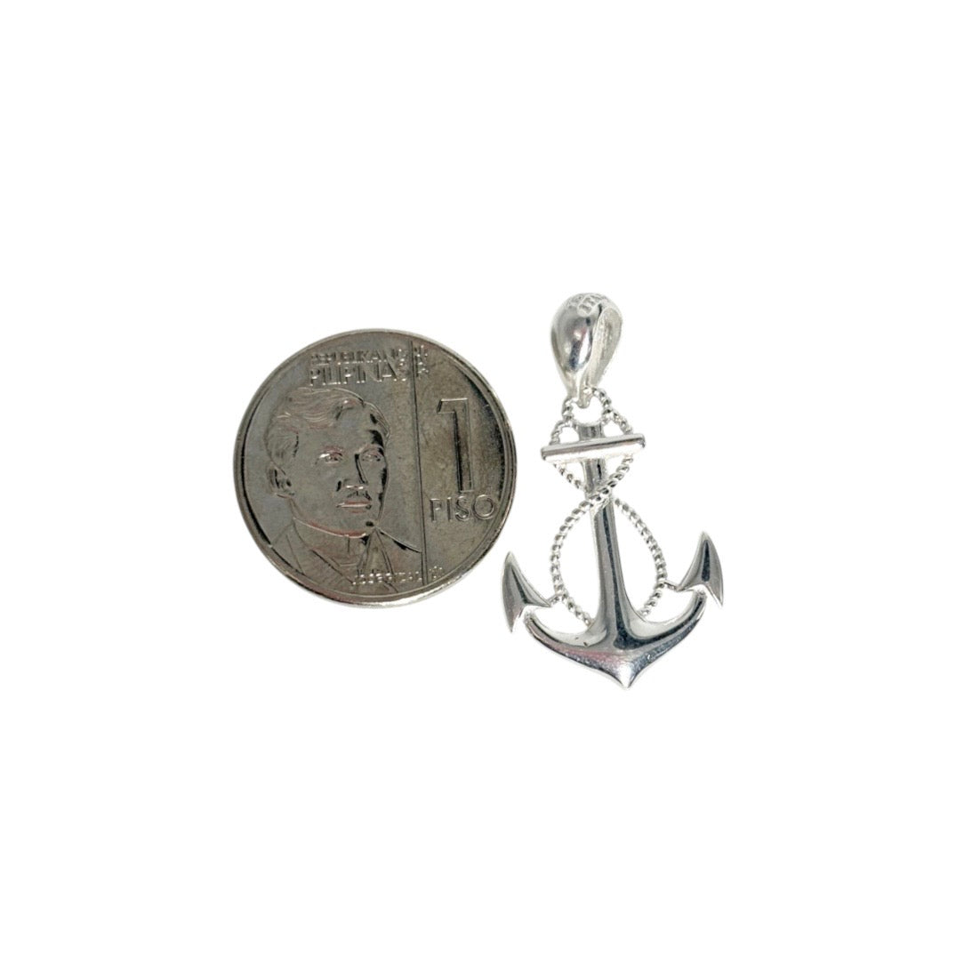 MT - 92.5 Sterling Silver - Rope Anchor Pendant