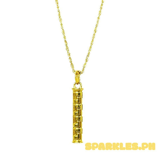 18k Saudi Gold Set Long Hook Barrel Hollow + Rope Chain 22