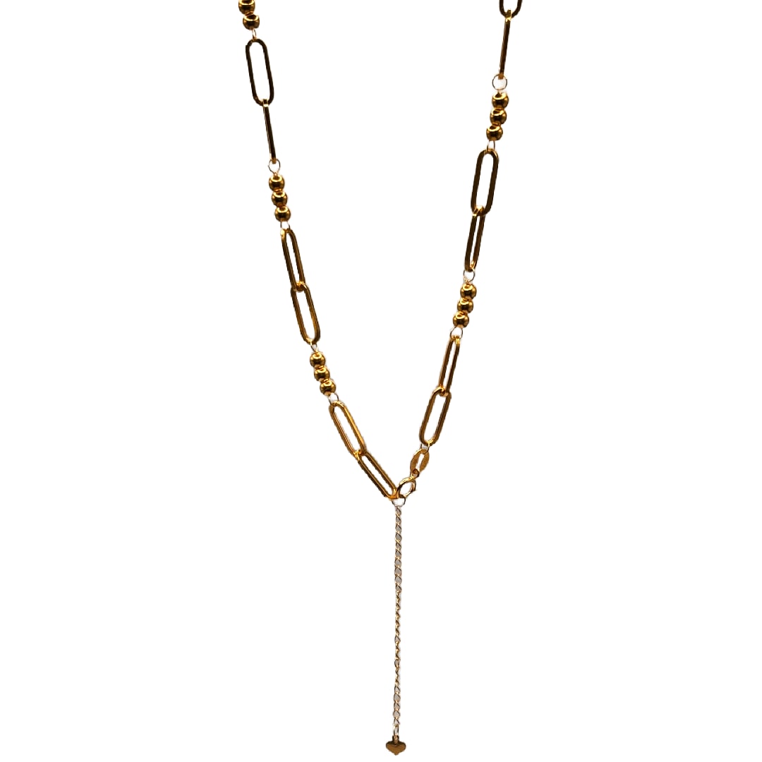 18k Saudi Gold Clip ball Necklace Solid Pawnable - SKU-5UTNWCN2