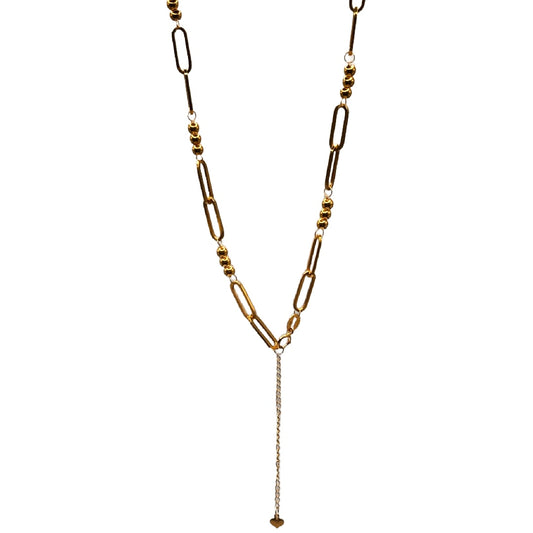 18k Saudi Gold Clip ball Necklace Solid Pawnable - SKU-5UTNWCN2