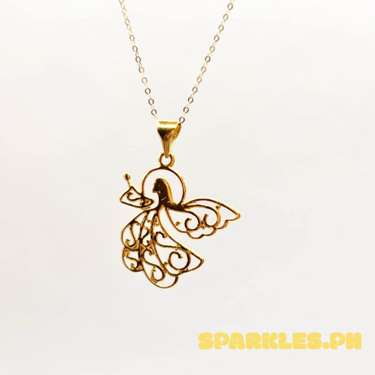 18k Saudi Gold Set Angel Pendant+ Tauco Chain lv1