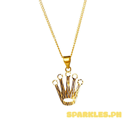 18k Saudi Gold Set Dazzling Crown + Cadena Chain 20"