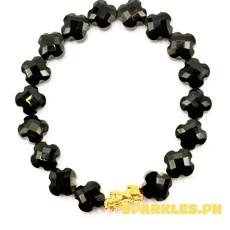 NOT PAWNABLE-18k Saudi Gold Crystal Piyao Bracelet - SKU-CFOMA04G3