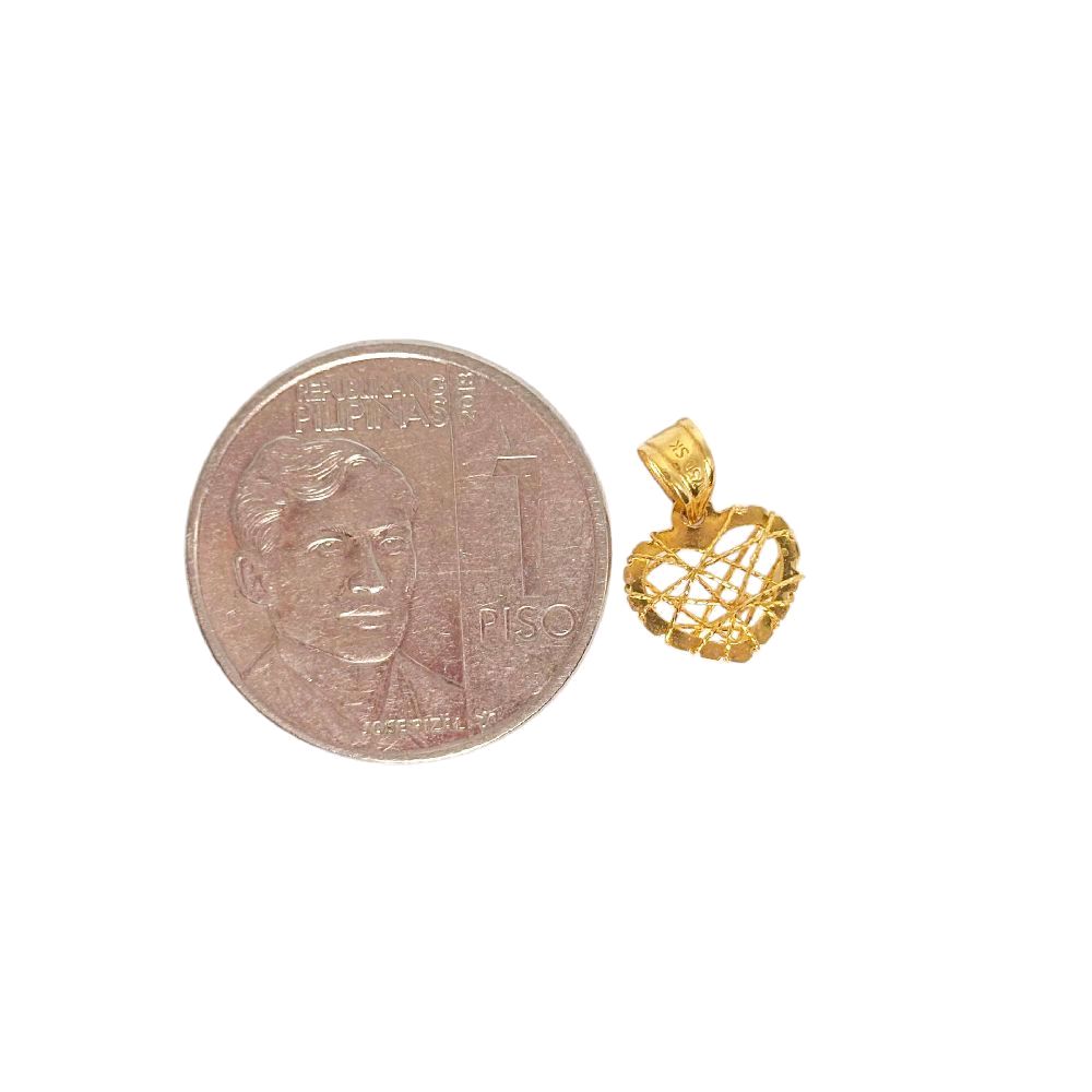 18k Saudi Gold Set Net Heart + Karkar Chain 18"