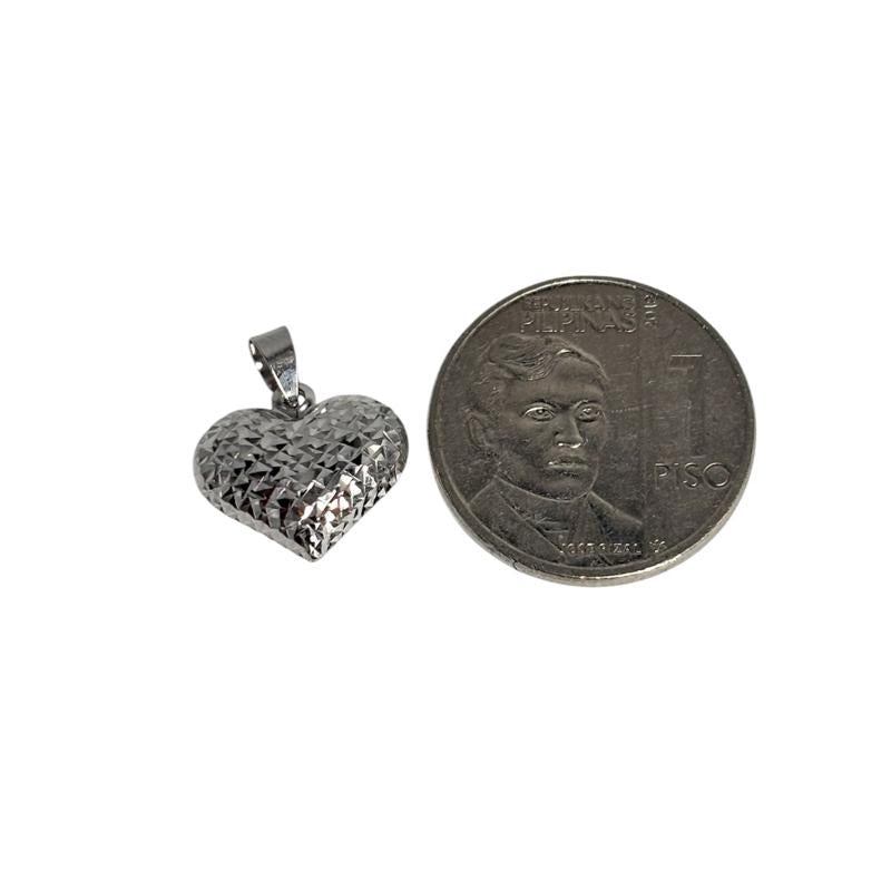 18k Saudi Gold White Gold Dual Heart Pendant -SKUMR0526PEN1