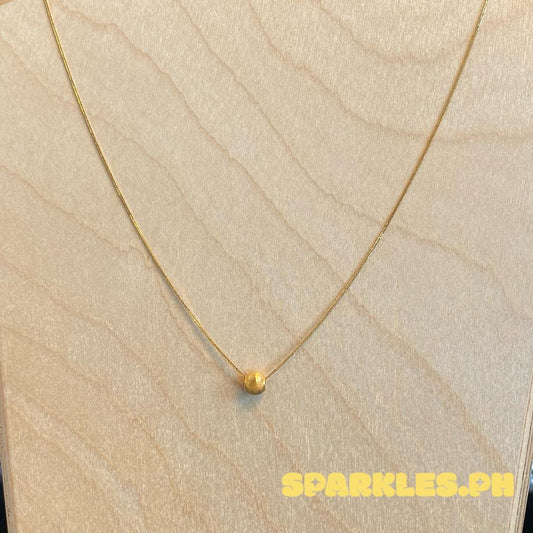 18k Saudi Gold Set Foxtail Chain and Cat eye Pendant Solido Lightweight